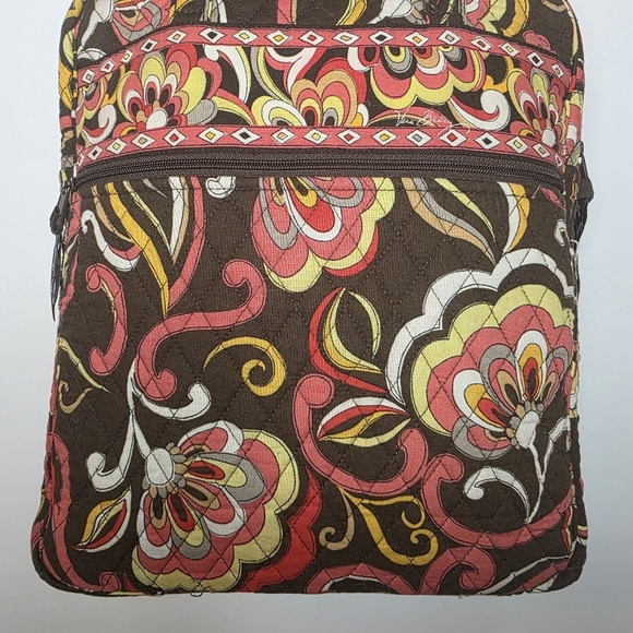 Vintage Vera Bradley Puccini Shoulder Bag – Brown, Pink, Orange, Yellow, White - Picture 5 of 8